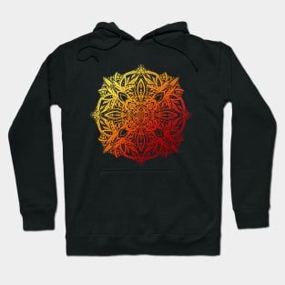 Mandala yellow orange red Hoodie